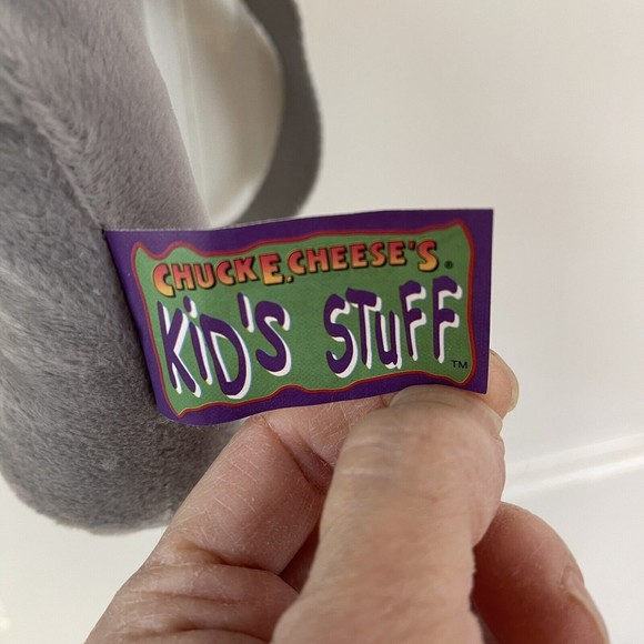 Vintage Chuck E Cheese Mesh Adjustable Gray Blue Backpack Bag Plush Prize 2002 - Picture 10 of 11